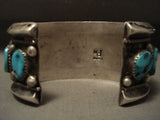 Museum Heavy 108 Grams Turquoise Family Vintage Navajo Native American Jewelry Silver Bracelet Old-Nativo Arts