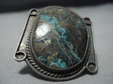 Museum Huge Very Old Vintage Native American Jewelry Navajo Green Turquoise Sterling Silver Ring-Nativo Arts