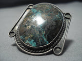 Museum Huge Very Old Vintage Native American Jewelry Navajo Green Turquoise Sterling Silver Ring-Nativo Arts