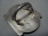 Museum Huge Very Old Vintage Native American Jewelry Navajo Green Turquoise Sterling Silver Ring-Nativo Arts