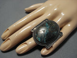 Museum Huge Very Old Vintage Native American Jewelry Navajo Green Turquoise Sterling Silver Ring-Nativo Arts