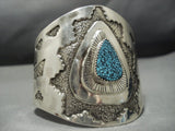 Museum Huge Vintage Native American Jewelry Navajo Rare Turquoise Sterling Silver Bracelet-Nativo Arts