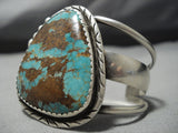Museum Huge Vintage Native American Jewelry Navajo Royston Turquoise Sterling Silver Bracelet Old-Nativo Arts