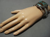 Museum Huge Vintage Native American Jewelry Navajo Royston Turquoise Sterling Silver Bracelet Old-Nativo Arts
