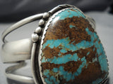 Museum Huge Vintage Native American Jewelry Navajo Royston Turquoise Sterling Silver Bracelet Old-Nativo Arts