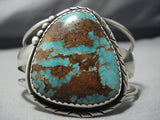 Museum Huge Vintage Native American Jewelry Navajo Royston Turquoise Sterling Silver Bracelet Old-Nativo Arts