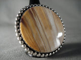 Museum Huge Vintage Navajo 'Round Spiny Oyster' Native American Jewelry Silver Ring-Nativo Arts