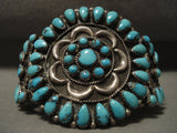 Museum Huge Vintage Navajo 'Sun Turquoise' Native American Jewelry Silver Bracelet-Nativo Arts