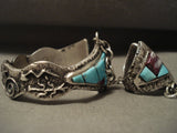 Museum Navajo Very Rare Tufa Cast Native American Jewelry Silver Princess Bracelet Ring-Nativo Arts