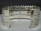Museum Quality Modernistic Native American Jewelry Navajo Denim Lapis Squared Sterling Silver Bracelet-Nativo Arts