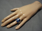 Museum Quality Native American Navajo Kenny Bitsie Opal Lapis Sterling Silver Ring Old-Nativo Arts