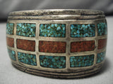 Museum Quality Thick Heavy Vintage Native American Navajo Turquoise Sterling Silver Bracelet-Nativo Arts