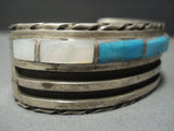 Museum Quality!! Thick Heavy Vintage Navajo Turquoise Sterling Native American Jewelry Silver Bracelet-Nativo Arts
