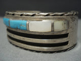 Museum Quality!! Thick Heavy Vintage Navajo Turquoise Sterling Native American Jewelry Silver Bracelet-Nativo Arts
