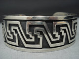 Museum Quality Vintage Hopi Sterling Silver Cuff Native American Jewelry Bracelet-Nativo Arts