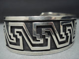 Museum Quality Vintage Hopi Sterling Silver Cuff Native American Jewelry Bracelet-Nativo Arts