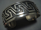 Museum Quality Vintage Hopi Sterling Silver Cuff Native American Jewelry Bracelet-Nativo Arts