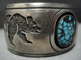 Museum Quality Vintage Native American Jewelry Navajo Bisbee Turquoise Sterling Silver Bracelet-Nativo Arts