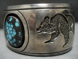 Museum Quality Vintage Native American Jewelry Navajo Bisbee Turquoise Sterling Silver Bracelet-Nativo Arts