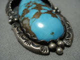 Museum Quality Vintage Native American Jewelry Navajo Bisbee Turquoise Sterling Silver Necklace Old-Nativo Arts