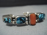 Museum Quality Vintage Native American Jewelry Navajo Blue Wind Turquoise Sterling Silver Bracelet-Nativo Arts
