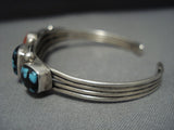 Museum Quality Vintage Native American Jewelry Navajo Blue Wind Turquoise Sterling Silver Bracelet-Nativo Arts