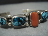 Museum Quality Vintage Native American Jewelry Navajo Blue Wind Turquoise Sterling Silver Bracelet-Nativo Arts