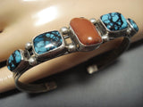 Museum Quality Vintage Native American Jewelry Navajo Blue Wind Turquoise Sterling Silver Bracelet-Nativo Arts