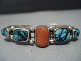 Museum Quality Vintage Native American Jewelry Navajo Blue Wind Turquoise Sterling Silver Bracelet-Nativo Arts