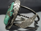 Museum Quality Vintage Native American Jewelry Navajo Candelaria Turquoise Sterling Silver Bracelet Old-Nativo Arts