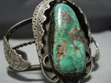 Museum Quality Vintage Native American Jewelry Navajo Candelaria Turquoise Sterling Silver Bracelet Old-Nativo Arts