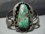 Museum Quality Vintage Native American Jewelry Navajo Candelaria Turquoise Sterling Silver Bracelet Old-Nativo Arts