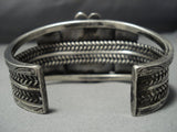 Museum Quality Vintage Native American Jewelry Navajo Carico Lake Turquoise Sterling Silver Bracelet Old-Nativo Arts