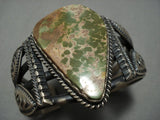 Museum Quality Vintage Native American Jewelry Navajo Green Turquoise Pau Begay Sterling Silver Bracelet-Nativo Arts
