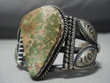 Museum Quality Vintage Native American Jewelry Navajo Green Turquoise Pau Begay Sterling Silver Bracelet-Nativo Arts