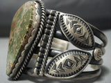 Museum Quality Vintage Native American Jewelry Navajo Green Turquoise Pau Begay Sterling Silver Bracelet-Nativo Arts