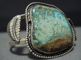 Museum Quality! Vintage Native American Jewelry Navajo Green Turquoise Sterling Silver Bracelet-Nativo Arts