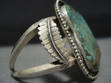Museum Quality! Vintage Native American Jewelry Navajo Green Turquoise Sterling Silver Bracelet-Nativo Arts