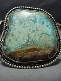 Museum Quality! Vintage Native American Jewelry Navajo Green Turquoise Sterling Silver Bracelet-Nativo Arts