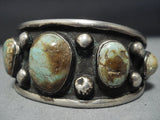 Museum Quality Vintage Native American Jewelry Navajo Green Turquoise Sterling Silver Bracelet Old-Nativo Arts