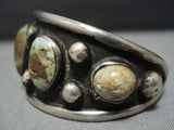 Museum Quality Vintage Native American Jewelry Navajo Green Turquoise Sterling Silver Bracelet Old-Nativo Arts