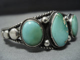 Museum Quality Vintage Native American Jewelry Navajo High Gr8 Green Turquoise Sterling Silver Bracelet-Nativo Arts