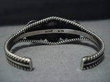 Museum Quality Vintage Native American Jewelry Navajo High Gr8 Green Turquoise Sterling Silver Bracelet-Nativo Arts