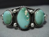 Museum Quality Vintage Native American Jewelry Navajo High Gr8 Green Turquoise Sterling Silver Bracelet-Nativo Arts