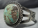 Museum Quality Vintage Native American Jewelry Navajo Natural Royston Turquoise Sterling Silver Bracelet-Nativo Arts