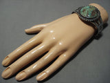 Museum Quality Vintage Native American Jewelry Navajo Natural Royston Turquoise Sterling Silver Bracelet-Nativo Arts