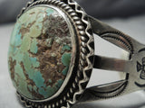 Museum Quality Vintage Native American Jewelry Navajo Natural Royston Turquoise Sterling Silver Bracelet-Nativo Arts