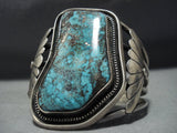 Museum Quality!! Vintage Native American Jewelry Navajo Old Morenci Turquoise Sterling Silver Bracelet-Nativo Arts