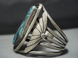 Museum Quality!! Vintage Native American Jewelry Navajo Old Morenci Turquoise Sterling Silver Bracelet-Nativo Arts