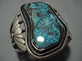 Museum Quality!! Vintage Native American Jewelry Navajo Old Morenci Turquoise Sterling Silver Bracelet-Nativo Arts